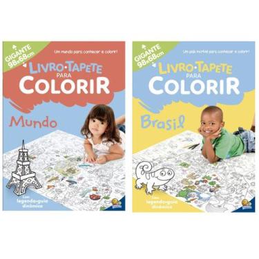 Imagem de 2 Livros para Colorir Infantil Tapete Gigante 98x68cm - Todolivro