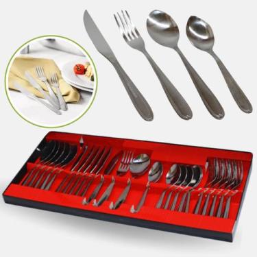 Imagem de Faqueiro Jogo de Talheres Kit Conjunto Colher Garfo Faca Colher de Sob