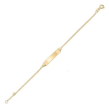 Imagem de Pulseira Piastrine Infantil Bebê Chapinha De Ouro 18k 750 - DR Joias