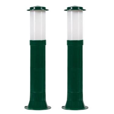 Imagem de Poste Balizador Luminária Casa Sítio Jardim 50cm Verde Kit 2 - Plaslum