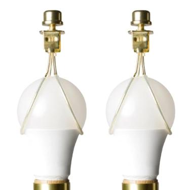 Imagem de Adaptador de abajur com clipe – Inclui rebites e niveladores de abajur para manter a cúpula no lugar – Adaptador de clipe de lâmpada para abajur – Pacote com 2