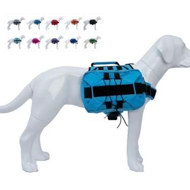 Imagem de Mochila grande para cães, bolsa de sela para cães ao ar livre com bolsos laterais para cães pequenos, médios e grandes, mochila tática ajustável para caminhadas, viagens, acampamento, treinamento,