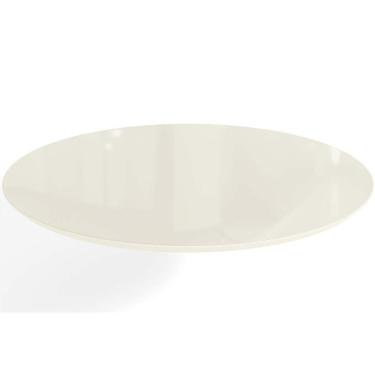 Imagem de Tampo Mesa Sala De Jantar Madeirado C/vidro Ta43 Redondo 105cm Off White - Kappesberg