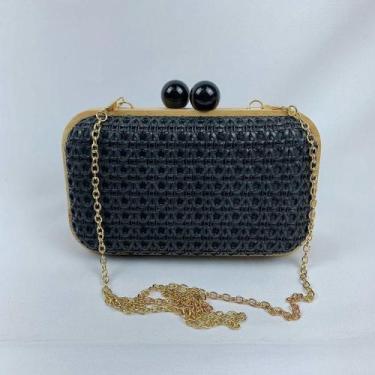 Imagem de Bolsa Clutch Textura Palha Com Alça de Ombro Tranversal Festa Casament