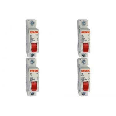 Imagem de Kit C/4 - Disjuntor Steck "Din" Unipolar 32A. C