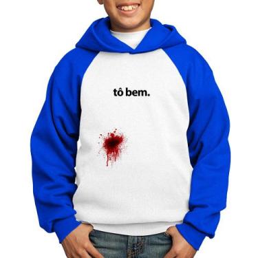 Imagem de Moletom Infantil tô bem - Foca na Moda, Branco, Azul, 14