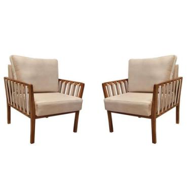 Imagem de Kit 2 poltronas decorativa luxo  califórnia dora bela, 0119