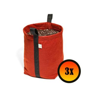 Imagem de Kit 3 Vasos De Plantas De Feltro 15 Litros Com Alças - King Pot, Verme