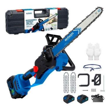 Imagem de Motosserra Elétrica Portátil 12 Polegadas Com 2 Baterias - Exbom