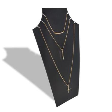 Imagem de Expositor de Bijuteria Porta Colar - 3 Colares - Grande - Madeira Mdf 