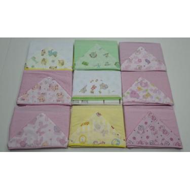 Imagem de Toalha De Banho Dupla Face Com Forro De Fralda Bebê 70x90cm - Dugu, Ro