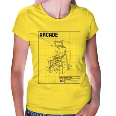 Imagem de Baby Look Arcade Fliperama Projeto - Foca na Moda, Amarelo, G
