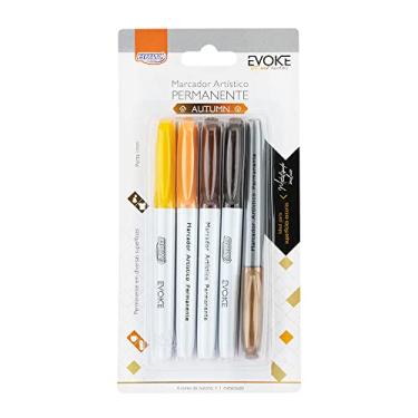 Imagem de Marcador Artístico Permanente Autumn Ponta Fina Blister com 5 Unidades, BRW