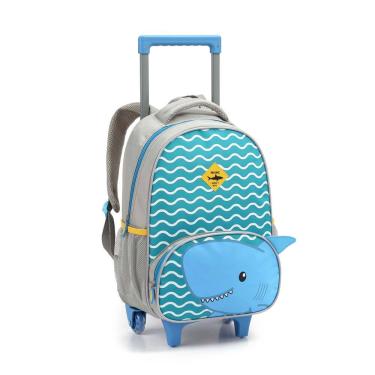 Imagem de Mochila Infantil De Rodinhas Zoop Tubarãozinho, Aventura E Estilo Em Cada Rodinha!