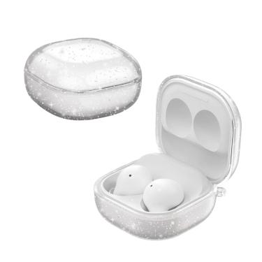 Imagem de NERDCASE, Case Silicone Transparente com Glitter, Compatível com Galaxy Buds FE/2/Pro/Live