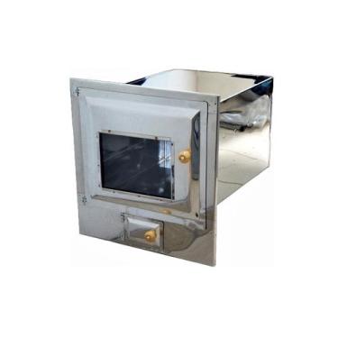 Imagem de Forno Fogão a Lenha Inox Frente Vidro Com Cinzeiro 50x35x30 - Ouro Min