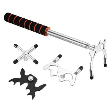 Imagem de PATIKIL Ponte retrátil para taco de bilhar, acessório de taco de sinuca de EVA com cabeça de ponte baixa/alta/cruzada de metal removível para competição de mesa de sinuca, prata/preta