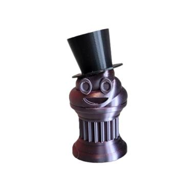 Imagem de Znet3D Troféu Mini Gentlemen Poop Emoji – Elegante Black Top Hat on Poop Emoji Trophy – Adicione sofisticação e humor ao seu evento – Perfeito para homenagear vencedores ou perdedores (preto/vermelho)