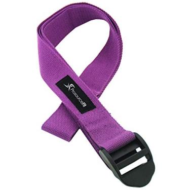 Imagem de (Roxo) - Tira de ioga ProSource Durable Cotton Cinch Buckle para alongamento e flexibilidade