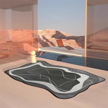 Imagem de HJZSZX Tapete irregular de formato anormal para sala de estar, sofá leve para casa, mesa de centro, almofada, FYR sem fiapos, 1.100 x 160 cm (3,3 x 5,25 pés)