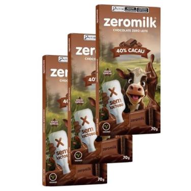 Imagem de Chocolate 40% Cacau Sem Lactose Vegano Zeromilk 3x 70g