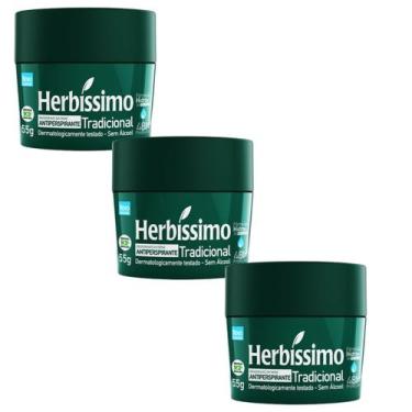 Imagem de Kit 3 Desodorante Creme Tradicional Herbíssimo 55G - Dana - Dana Cosmé