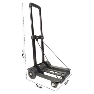 Imagem de Carrinho de Mão Dobrável Em Abs Carga e Frete Até 50KG Multiuso - KING