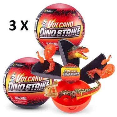 Imagem de 3 Miniatura Colecionável 5 Surprise Dino Strike   - Xalingo