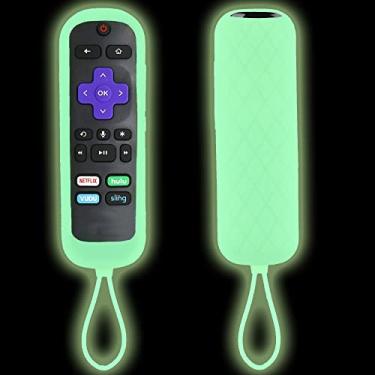 Imagem de TOKERSE Capa de silicone Glow compatível com Roku Steaming Stick/Express/Premiere Remote - Capa compatível com controle remoto TCL Roku TV Smart TV de substituição que brilha no escuro - verde