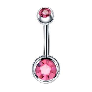 Imagem de Decentraland 1 peça de zircão branco 1,6 mm (14G) piercing de umbigo piercing corporal halteres piercing joias aço cirúrgico aço inoxidável 10 mm, 1.6mm(14G),L-10mm, Aço inoxidável, Zirconita