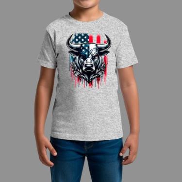 Imagem de Camisetas Infatil Básica Masculina Casual Confortável Gola Redonda Boi