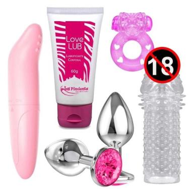 Imagem de Kit Binquedos Eróticos Casal com Plug Anal Iniciante Vibrador Ponto G 