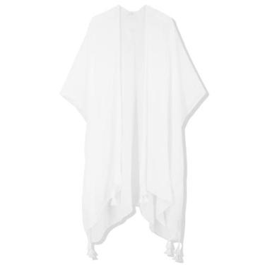 Imagem de Kimono de Maiô Branco Breezy Lane para Mulheres - Leve e Soltinho