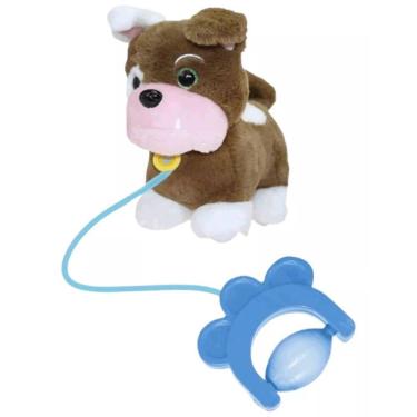 Imagem de Pelúcia Walking Petz Bulldog Me Leve Para Passear Com Movimento e Som - Multikids