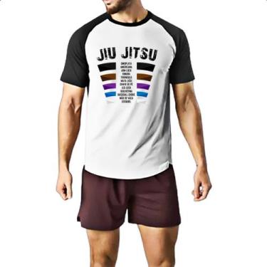 Imagem de Camiseta Raglan Jiu Jitsu faixas e golpes - Alearts, P