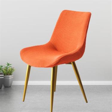 Imagem de HZSZXG Capa elástica para cadeira, capa curva para cadeira, capa de assento de casa de tecido sólido, capas para cadeiras para sala de jantar em casa, 6,1 PC