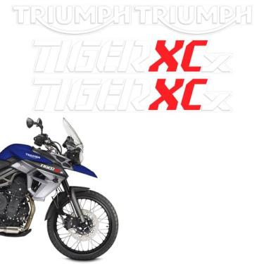 Imagem de Kit Adesivos Moto Triumph Tiger 800 Xcx Branco Faixas Tanque - SPORTIN