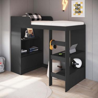Imagem de Cama Infantil Multifuncional Amsterdam 1 Porta Grafite - Art In Móveis