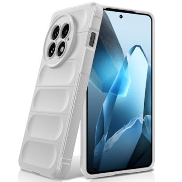 Imagem de BonYonka Capa de silicone para OnePlus 13, forro de microfibra antiarranhões, capa à prova de choque com proteção para câmera, branca