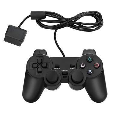 Imagem de Manete De Ps2 Dualshock Com Fio Vibração Controle Analógico Confortável E Resistente