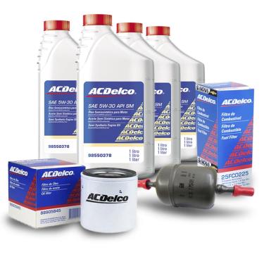 Imagem de Kit Troca De Oleo 5w30 Sintetico Com 2 Filtros Acdelco Onix /agile /montana /corsa