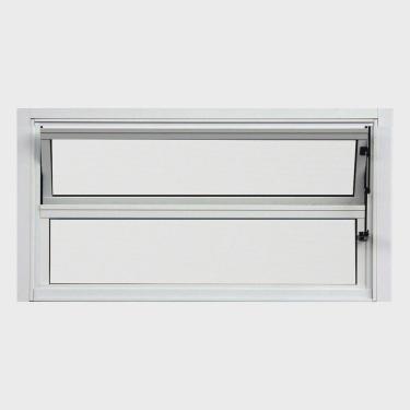 Imagem de Vitro Basculante 40 X 80 Alumínio Branco Vidro Liso