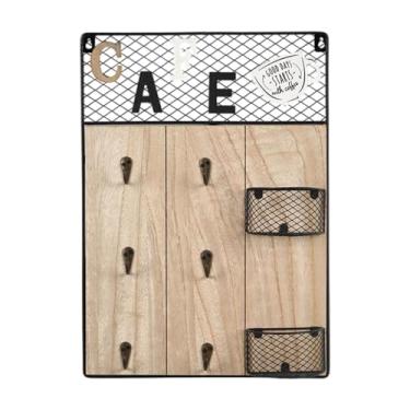 Imagem de SiaBiced Holder de caneca de café Rústico Rústico Instalação Fácil, Organizador de Madeira, Rack de caneca de montagem de parede resistente para o escritório