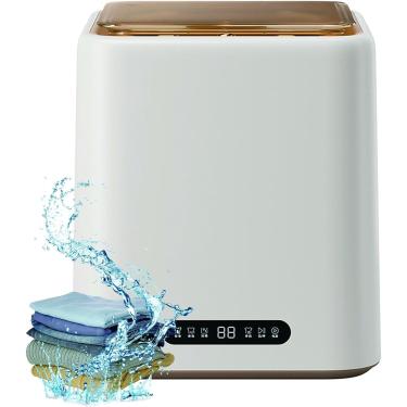 Imagem de Mini Máquina de lavar, 7L 4kg 2-em 1 secador de roupas íntimas totalmente automático com tubo de drenagem telescópico, quatro modos e barril interno de aço inoxidável, limpeza profunda para