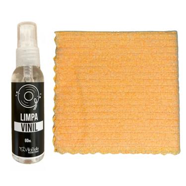 Imagem de Kit Limpeza de Discos Vinis com Pano Laranja Pastel