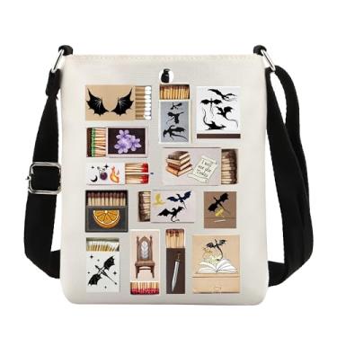 Imagem de WCGXKO Bolsa tiracolo Bookish Merch Bookish Dragon Rider Fans Gift Book Lover Travel Zipper Shoulder Bag, Today Book Xk