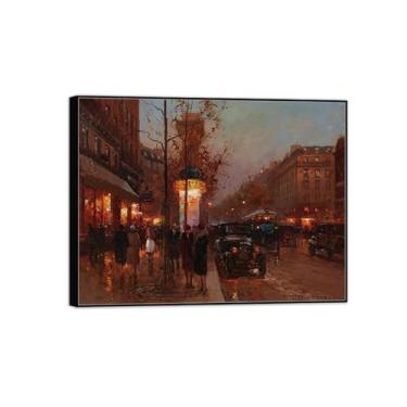 Imagem de MUHJDYC Edouard Cortes Pictures-Famous Canvas Prints-Black Frame Wall Art Painting for Living Room Home Decoration(Gate Boulevard) 20x25cm-8x10in