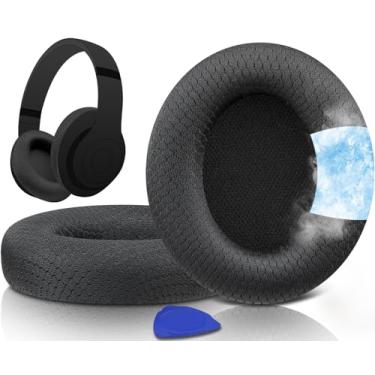 Imagem de SOULWIT Almofadas De Substituição Gel Resfriamento Completo Para Fones Ouvido Sem Fio Beats Studio Pro Com Cancelamento Ruído, Auriculares Tecido Malha Respirável, Espuma Alta Densidade - Preto