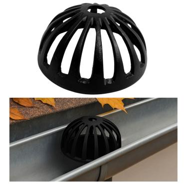 Imagem de Ralo Abacaxi Hemisférico Alumínio Preto Anti Folhas para Tubo de 75mm 3 polegadas Calhas Telhado