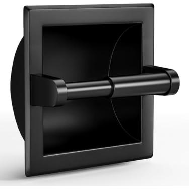 Imagem de Suporte de papel higiênico, suporte de papel higiênico embutido com suporte de montagem, suporte de papel higiênico de aço inoxidável, suporte de rolo de papel higiênico montado na parede para